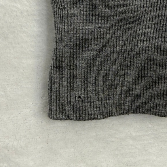 Vuori Mudra Long Sleeve Mock Neck Ribbed Crop Top Charcoal Grey XS READ - Picture 7 of 9